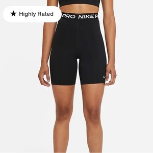 Nike Pro 365 High Rise M (8-10) 7” Length Workout Shorts Black
